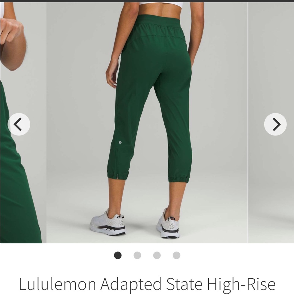 Lululemon Adapted State high rise joggers evergreen cropped size 6